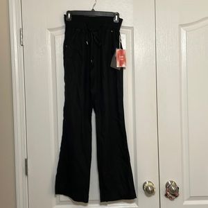 Ci Sono Wide Leg Linen Pants Black Sz Small